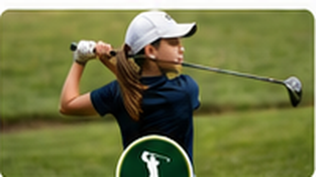 Youth golfer practicing swing development
